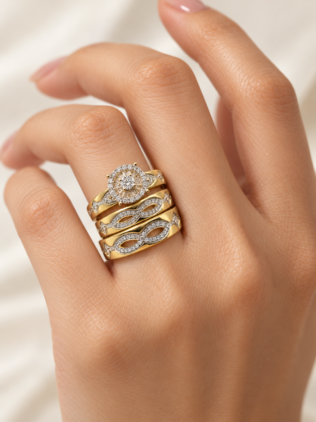 DIAMOND TRIO WEDDING RINGS