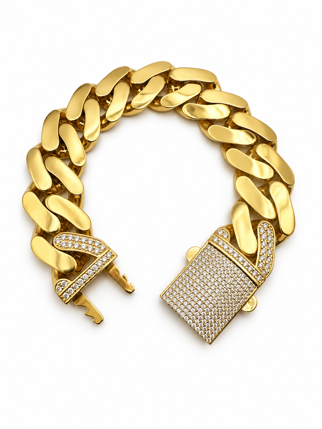 14K YELLOW GOLD HOLLOW ITALLO BRACELET(18MM)8.0"