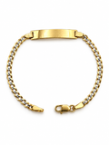 14K YELLOW TWO TONE  GOLD BABY' ID BRACELET(5 INCH) 2,5 MM