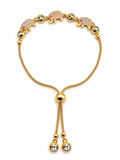 14K YELLOW TWO TONE GOLD ELEPHANT  BABY' ID BRACELET(ADJUSTABLE SIZE) 1,5 MM