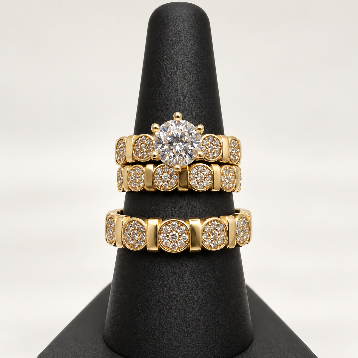 14K TRIO WEDDING RINGS CZ BTJ™