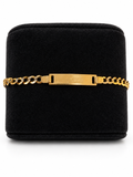 14K YELLOW TWO TONE GOLD BABY' ID BRACELET(6 INCH) 3,7 MM