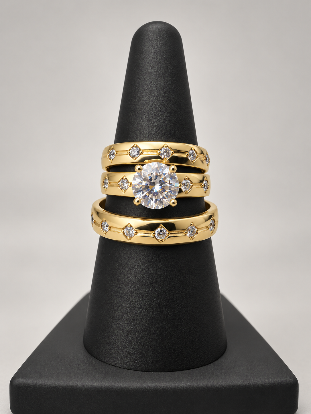 14K TRIO WEDDING RINGS CZ BTJ™