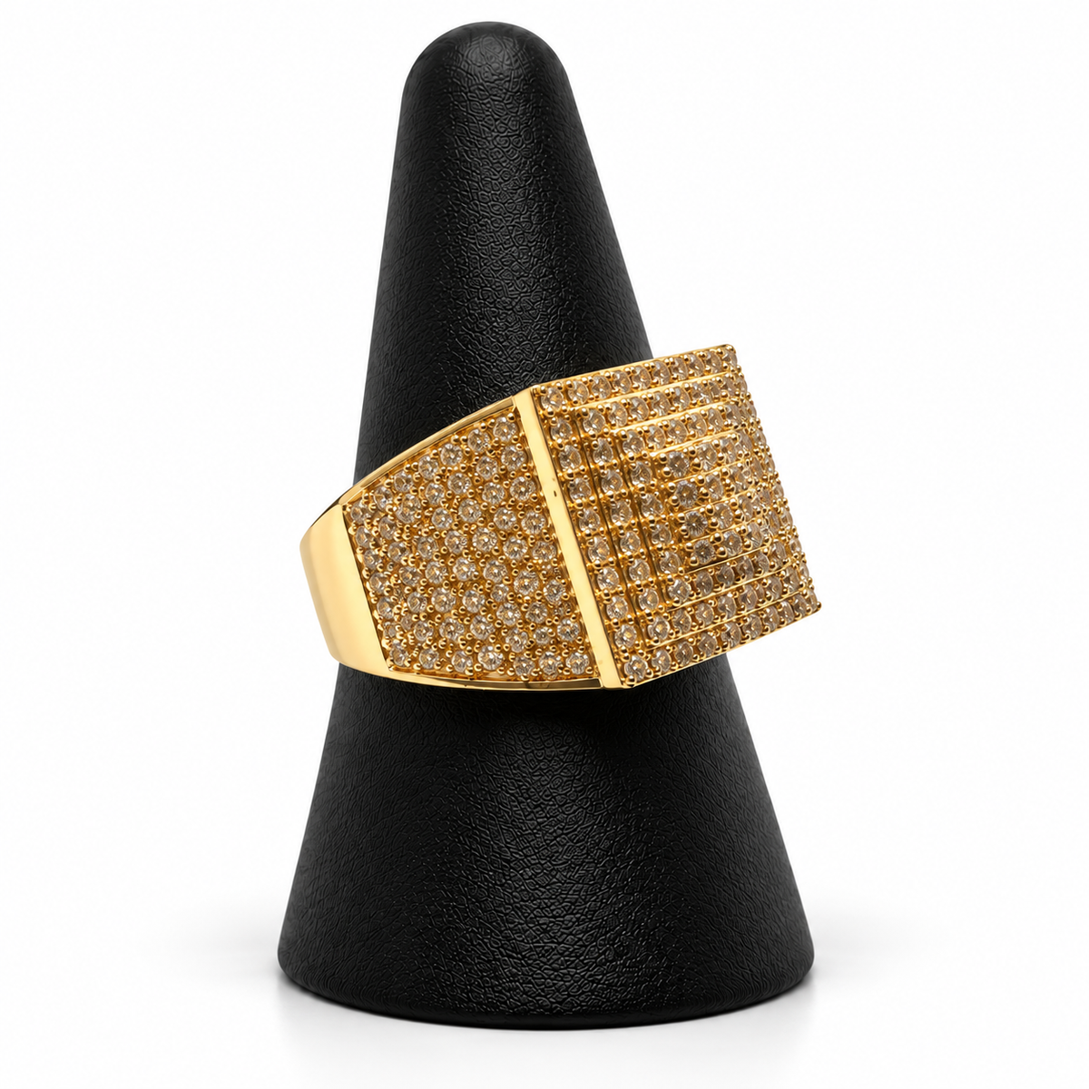 14K YELLOW GOLD MAN RING CZ (ADJUSTABLE SIZE)