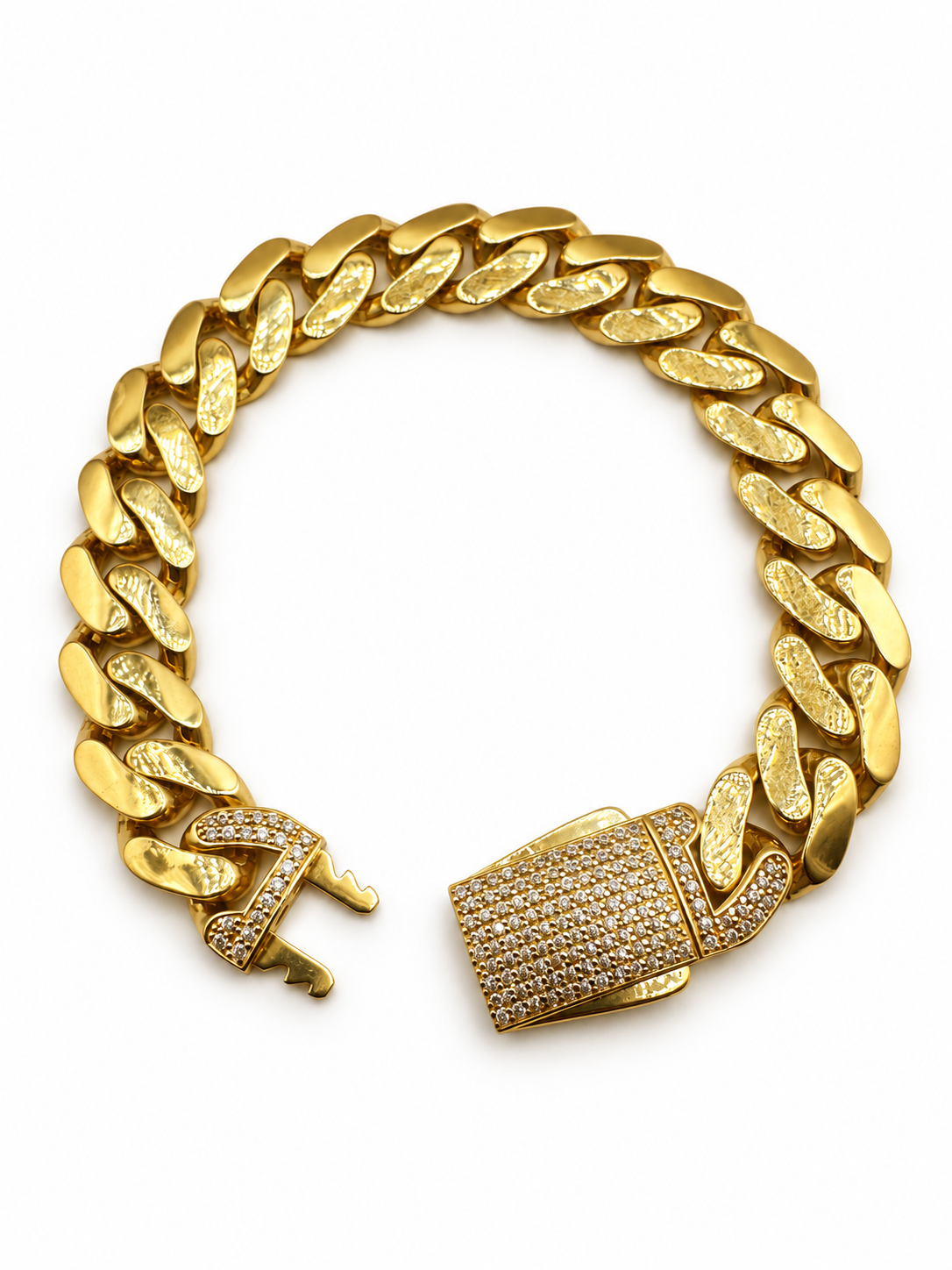 14K YELLOW GOLD HOLLOW ITALLO BRACELET(13MM)9.0"