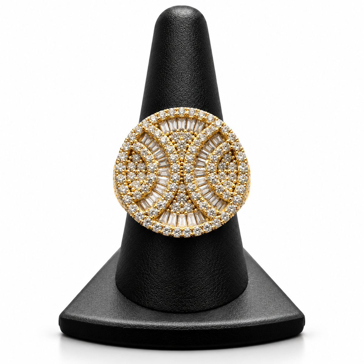 14K YELLOW GOLD MAN RING CZ (ADJUSTABLE SIZE)
