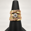 14K TRIO WEDDING RINGS CZ BTJ™