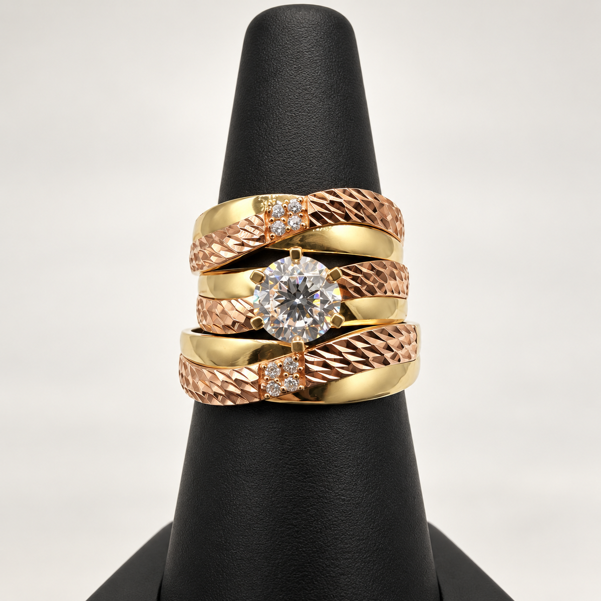 14K TRIO WEDDING RINGS CZ BTJ™