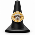 14K YELLOW GOLD MAN RING CZ (ADJUSTABLE SIZE)