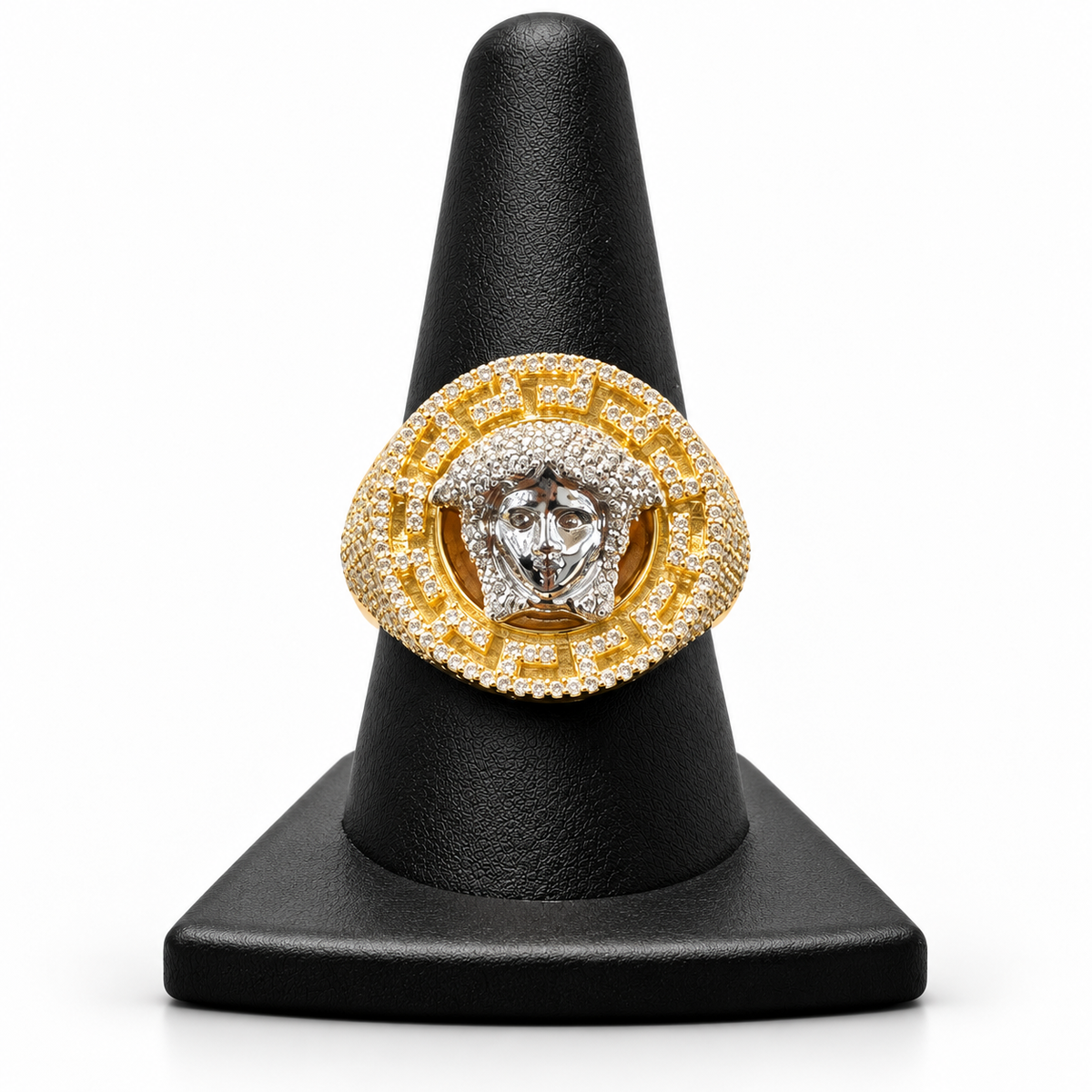 14K YELLOW GOLD MAN RING CZ (ADJUSTABLE SIZE)