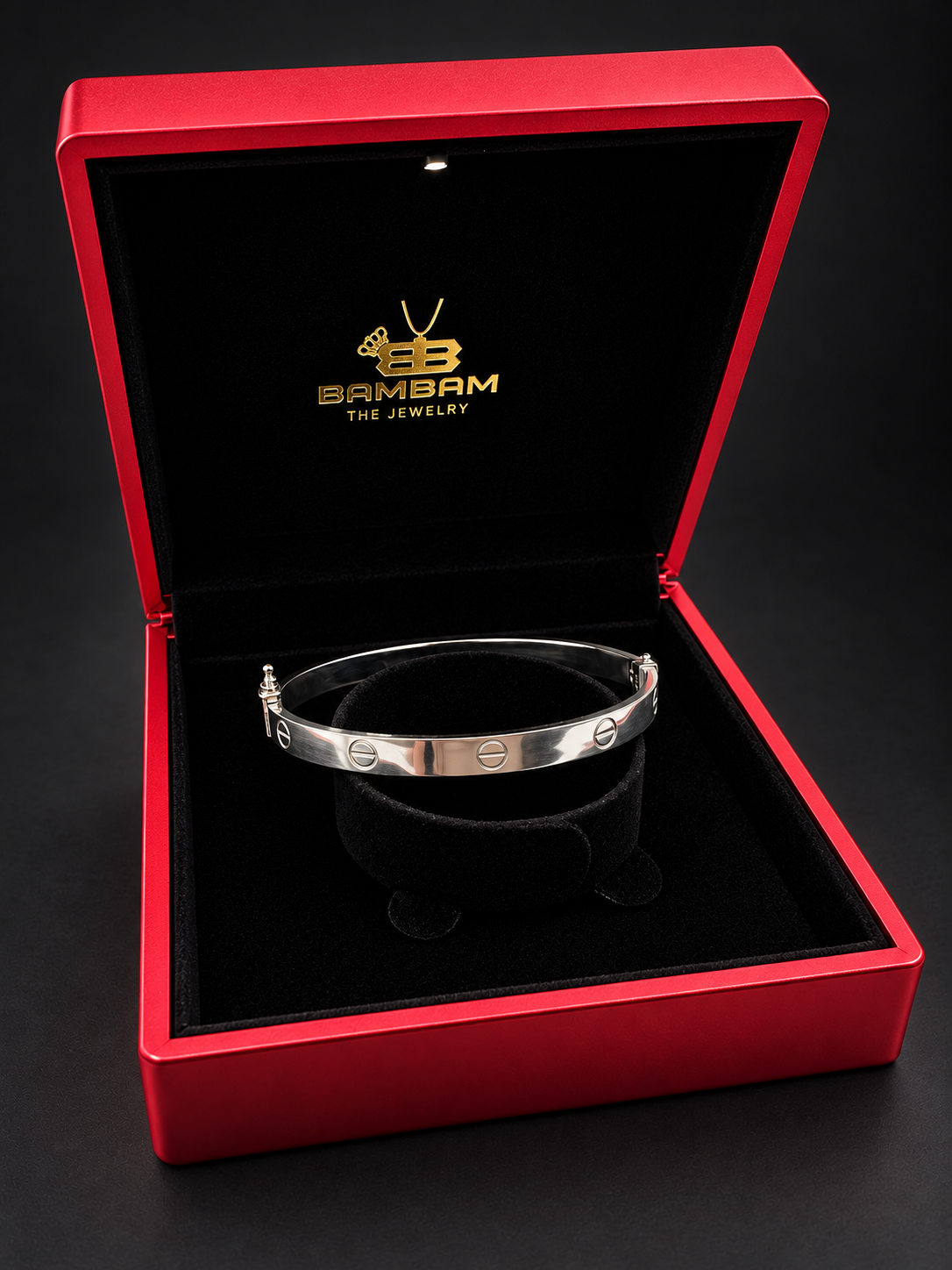 14K WHITE GOLD LOVE BRACELET 5MM (16 CM) BTJ ™