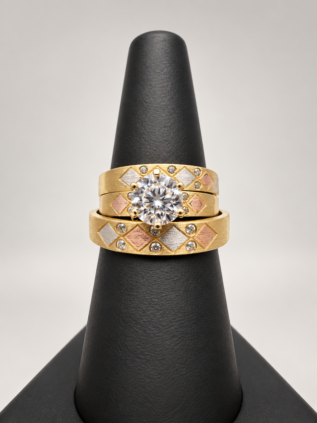14K TRIO WEDDING RINGS CZ BTJ™