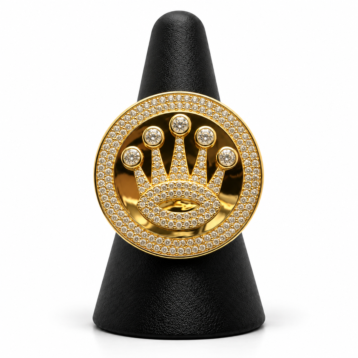 14K YELLOW GOLD MAN RING CZ (ADJUSTABLE SIZE)