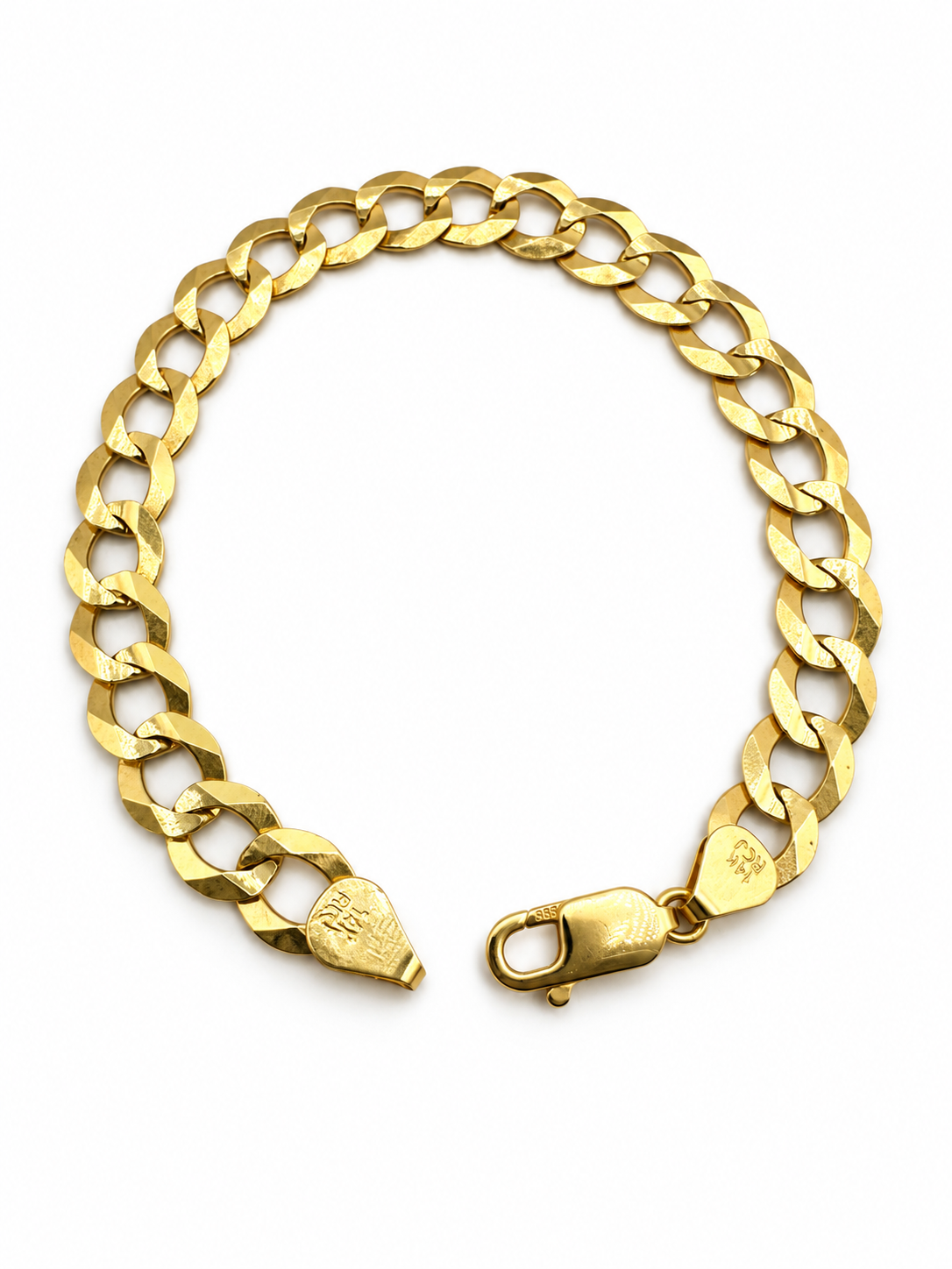 14K YELLOW GOLD SOLID CUBAN LINK(9.5MM) 8.0"