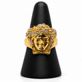 14K YELLOW GOLD MAN RING CZ (ADJUSTABLE SIZE)
