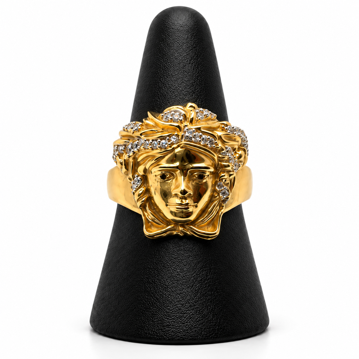 14K YELLOW GOLD MAN RING CZ (ADJUSTABLE SIZE)