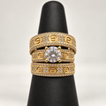 14K TRIO WEDDING RINGS CZ BTJ™