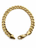 14K YELLOW GOLD HOLLOW CUBAN LINK(7.5MM) 8.0"