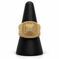 14K YELLOW GOLD MAN RING CZ (ADJUSTABLE SIZE)