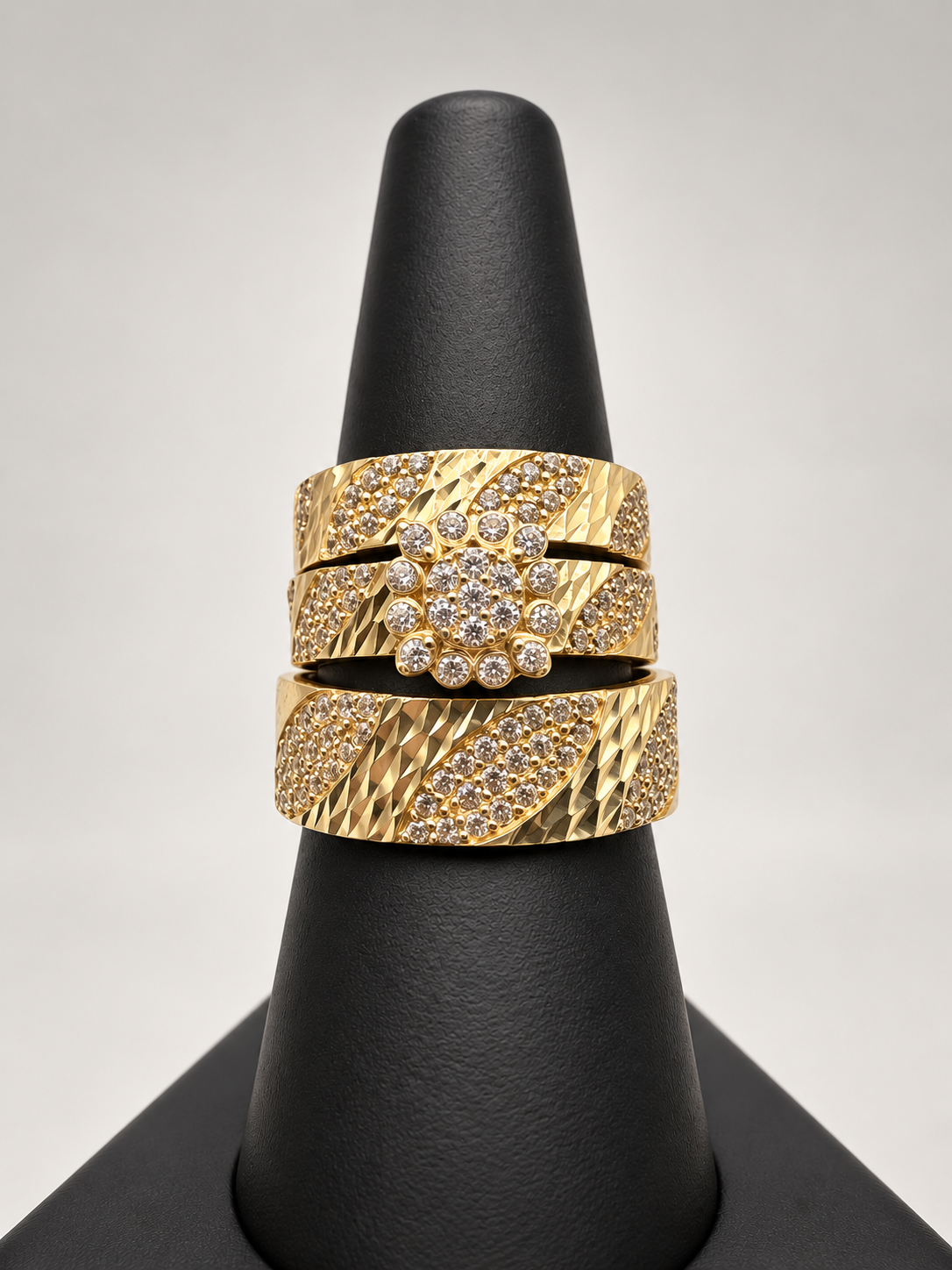 14K TRIO WEDDING RINGS CZ BTJ™