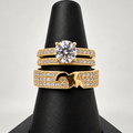 14K TRIO WEDDING RINGS CZ BTJ™