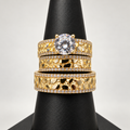 14K TRIO WEDDING RINGS CZ BTJ™
