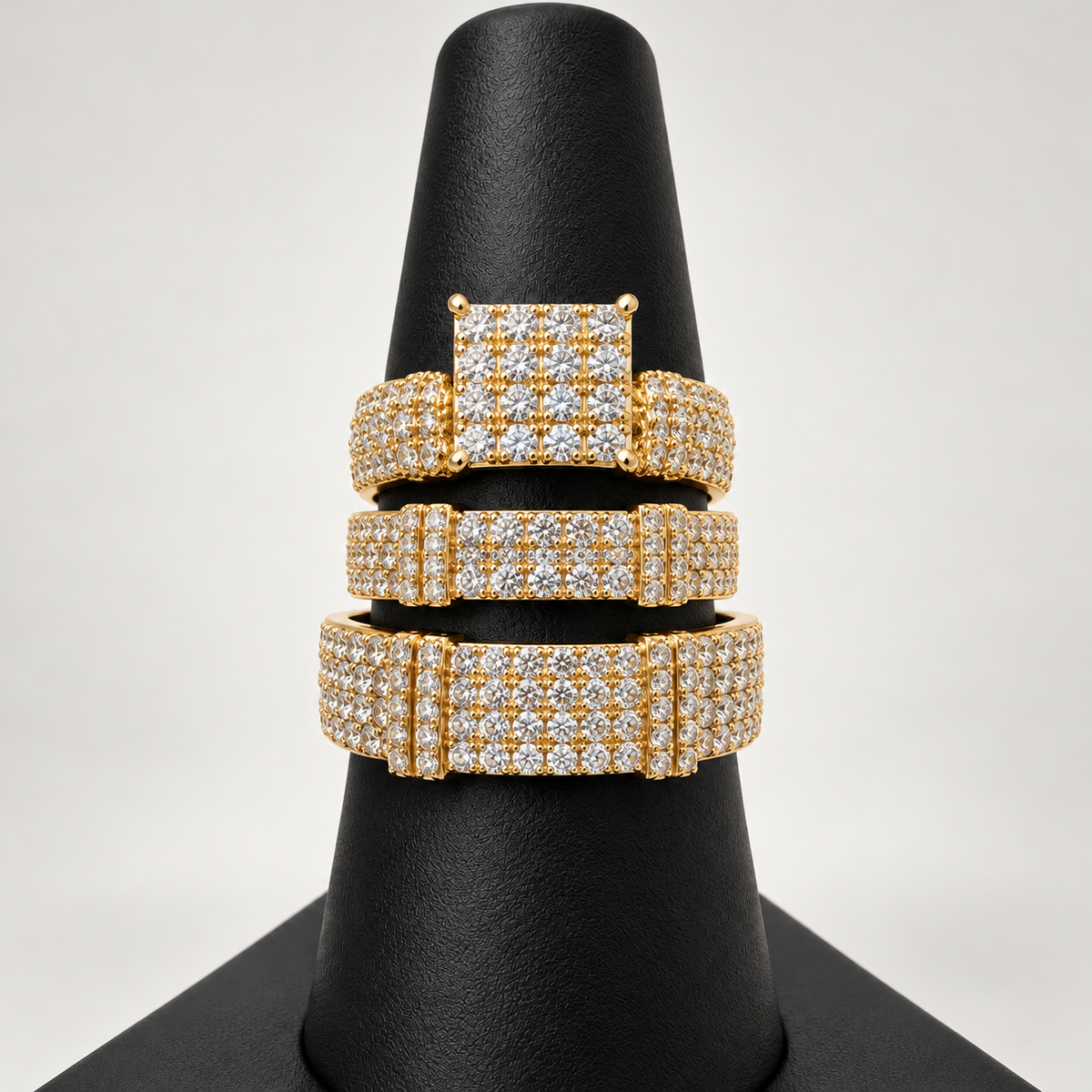 14K TRIO WEDDING RINGS CZ BTJ™