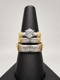 14K TRIO WEDDING RINGS CZ BTJ™
