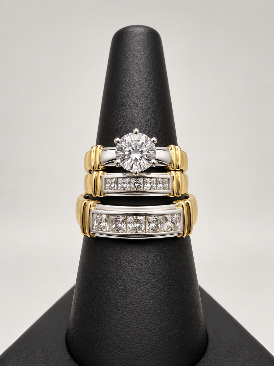 14K TRIO WEDDING RINGS CZ BTJ™