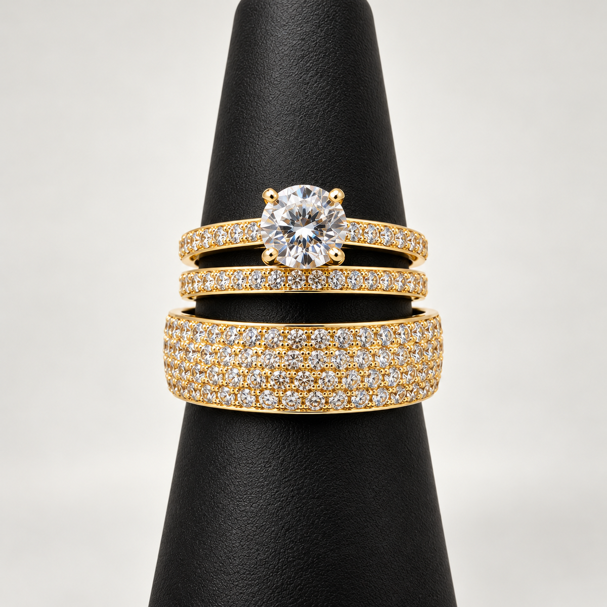 14K TRIO WEDDING RINGS CZ BTJ™
