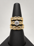 14K TRIO WEDDING RINGS CZ BTJ™
