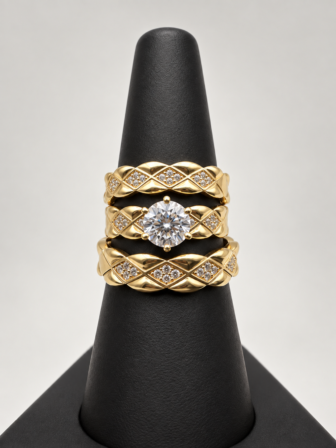 14K TRIO WEDDING RINGS CZ BTJ™