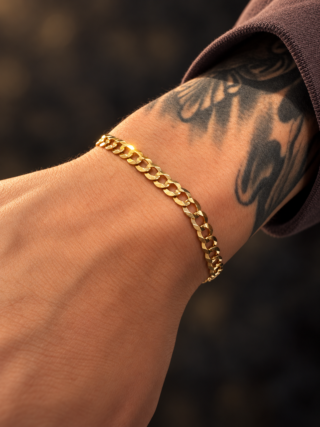 14K YELLOW GOLD SOLID CUBAN LINK(5.7MM) 8.0"
