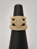 14K TRIO WEDDING RINGS CZ BTJ™