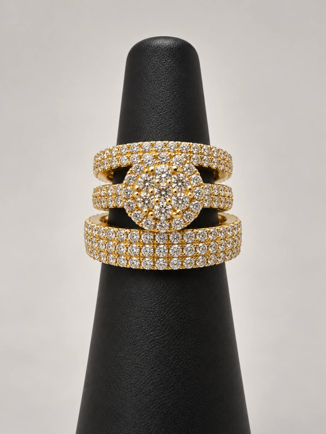 14K TRIO WEDDING RINGS CZ BTJ™