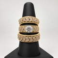 14K TRIO WEDDING RINGS CZ BTJ™