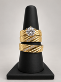 14K TRIO WEDDING RINGS CZ BTJ™