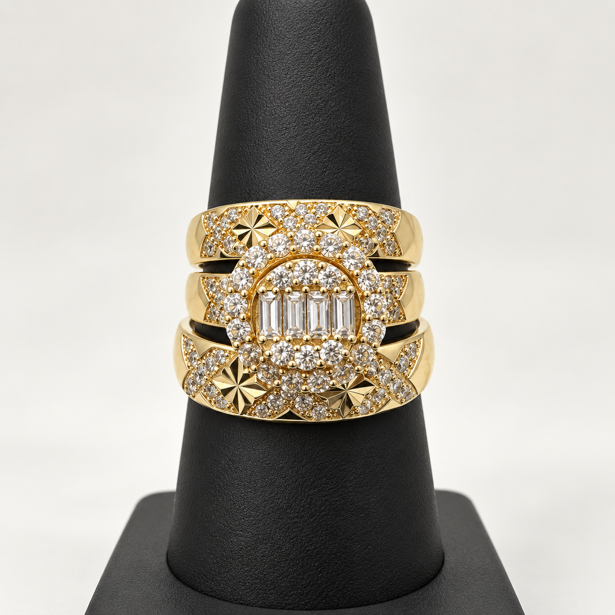 14K TRIO WEDDING RINGS CZ BTJ™