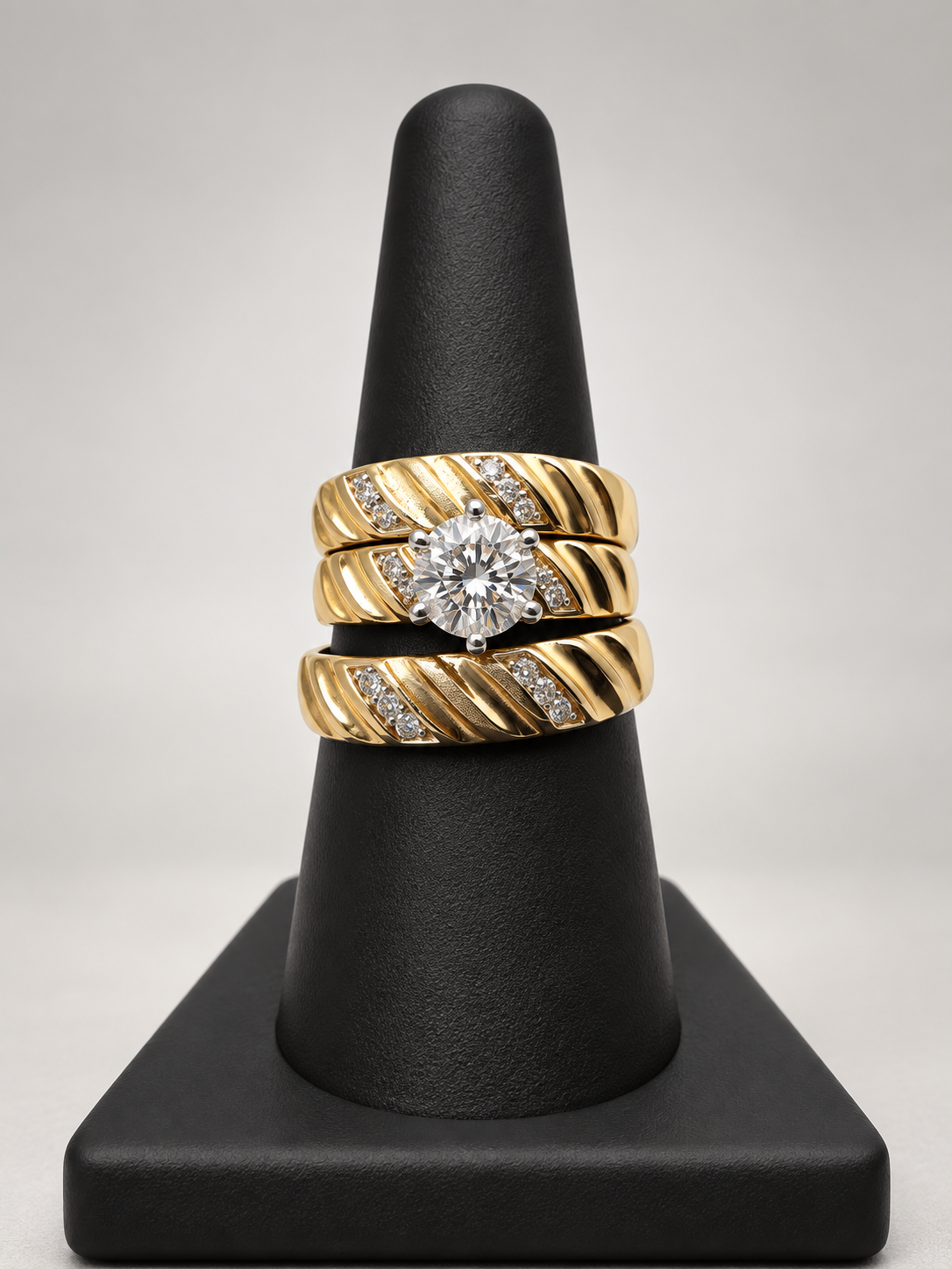 14K TRIO WEDDING RINGS CZ BTJ™