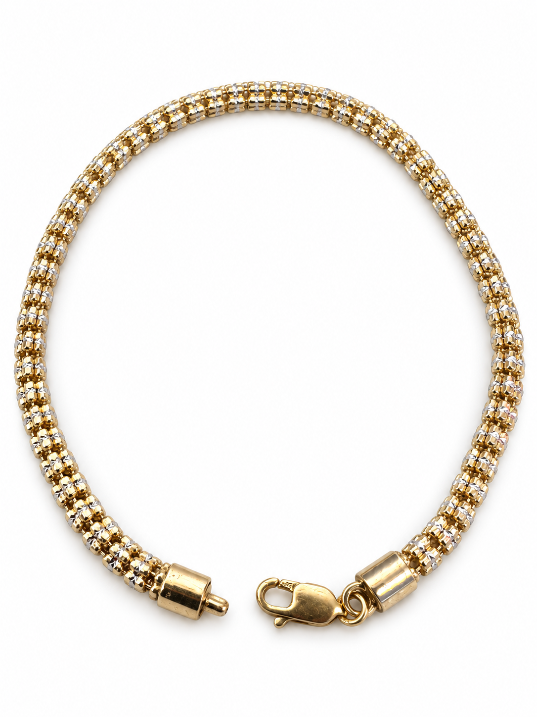 14K YELLOW GOLD MOON ICE BRACELET(3.7MM)
