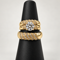 14K TRIO WEDDING RINGS CZ BTJ™