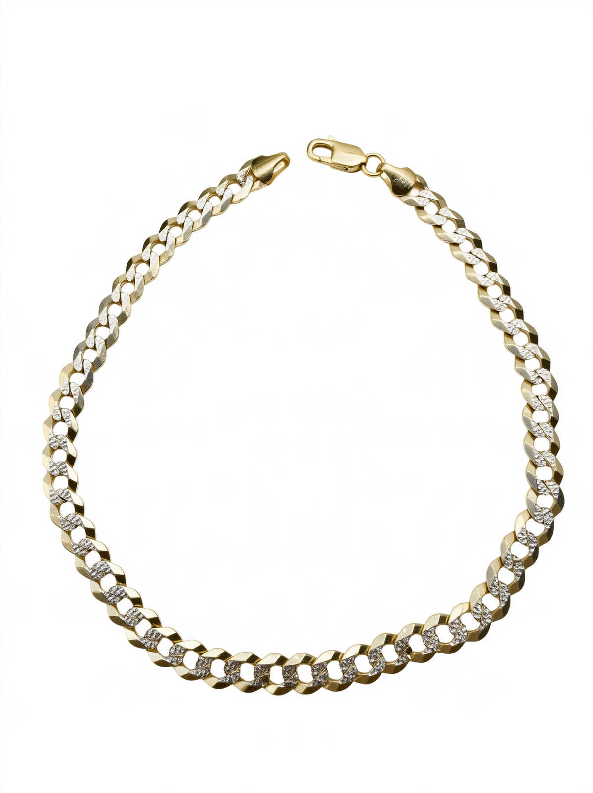 14K SOLID CUBAN TWO TONE ANKLE BRACELET 5MM BTJ™ (Copia)