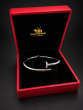 14K WHITE GOLD NAIL BRACELET 4MM (16 CM) BTJ ™