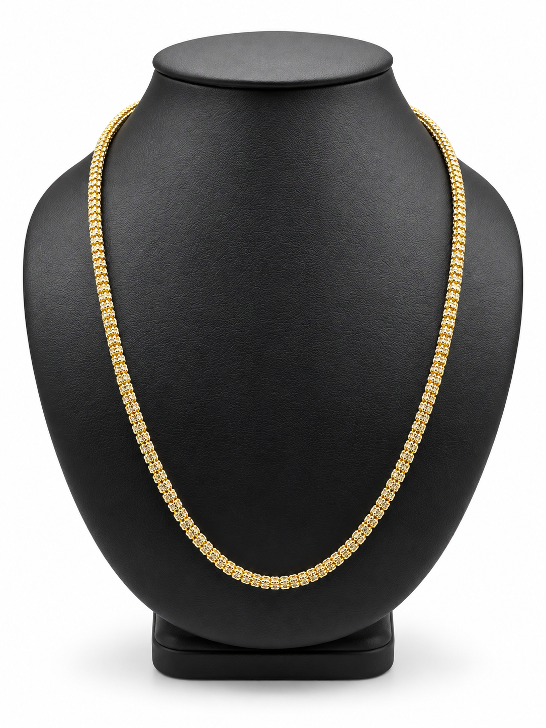 14K YELLOW GOLD MOON ICE CHAIN (3.5MM)22"
