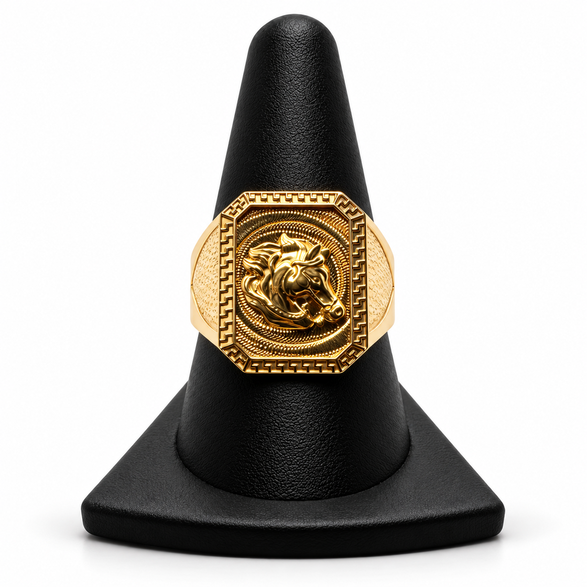 14K YELLOW GOLD MAN RING CZ (ADJUSTABLE SIZE)