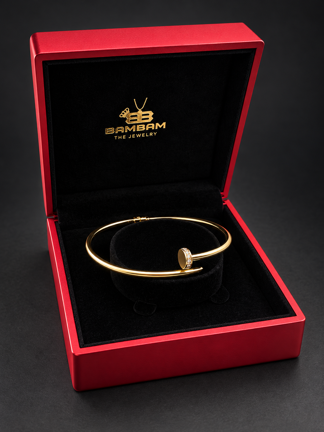 14K YELLOW GOLD NAIL BRACELET 3MM (18CM) BTJ ™