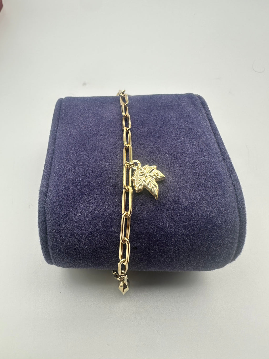 14K HOLLOW PAPER CLICK WITH CHARMS  ANKLE  BRACELET 4MM BTJ™