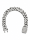 14K WHITE GOLD FULL CZ BRACELET(11MM) 7.5"