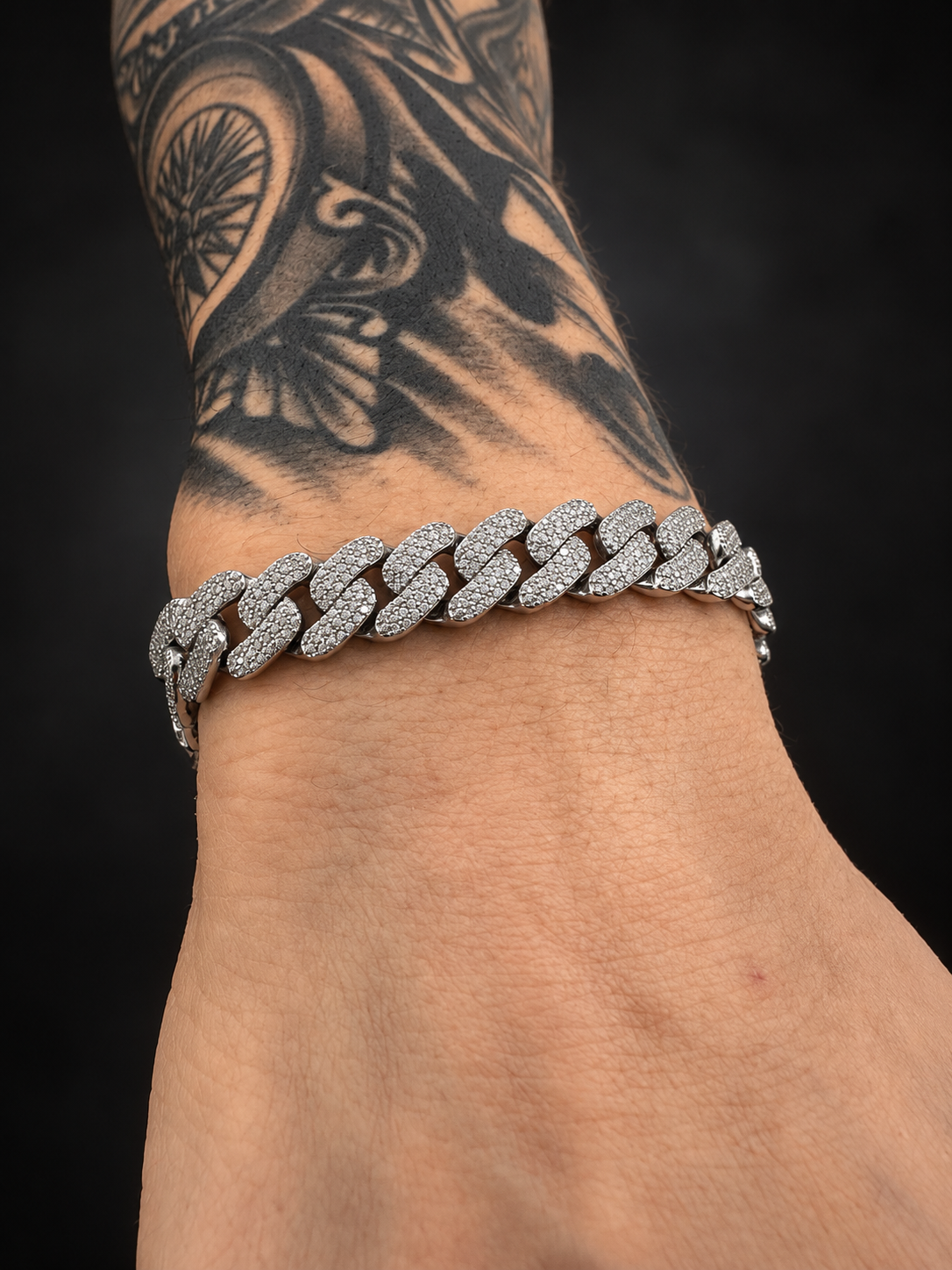 14K WHITE GOLD FULL CZ BRACELET(11MM) 7.5"